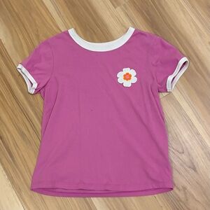 Cat & Jack Purple Kids Tee with Flower Patch